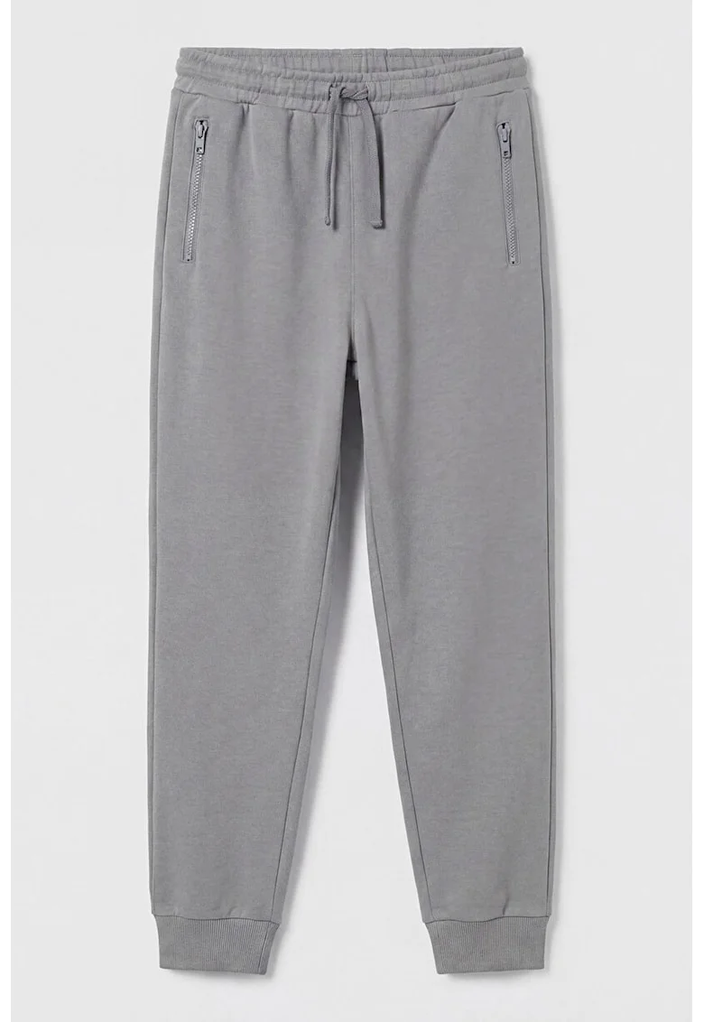 Pantaloni de trening regular fit cu buzunare cu fermoar, Gri