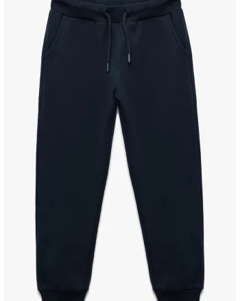 Pantaloni de trening cu model uni si talie ajustabila, Albastru ultramarin