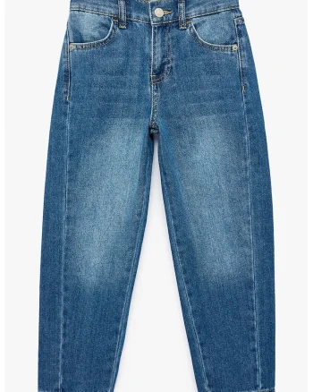 Blugi relaxed fit cu buzunare, Albastru melange