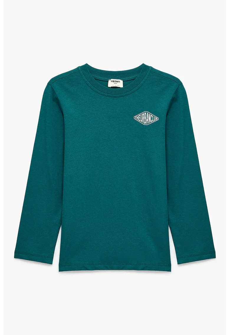 Bluza cu imprimeu pe partea din spate, Verde smarald