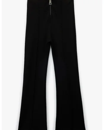 Pantaloni evazati cu talie medie, Negru