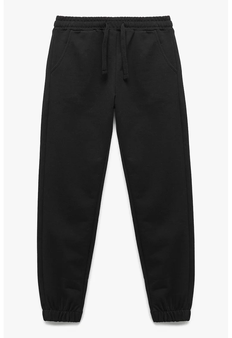 Pantaloni de trening cu snur de ajustare in talie, Negru