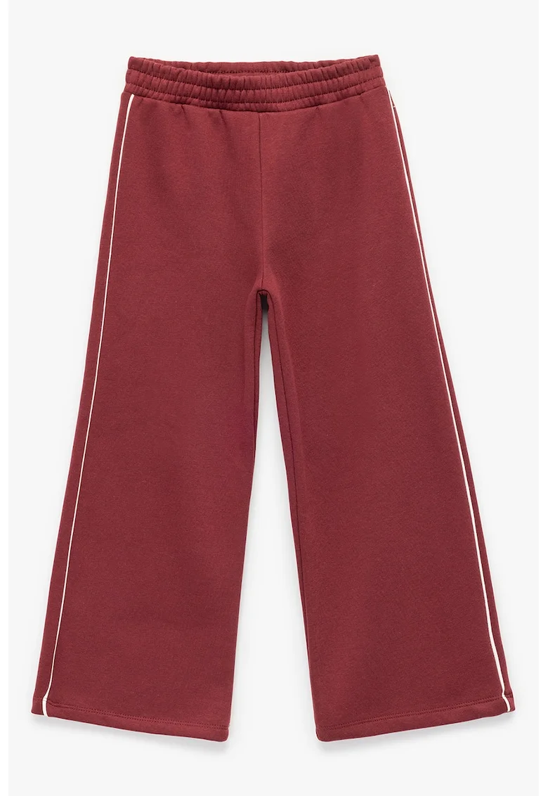 Pantaloni cu croiala ampla si talie elastica, Visiniu