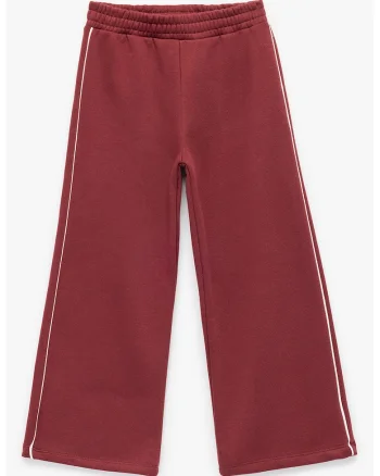 Pantaloni cu croiala ampla si talie elastica, Visiniu