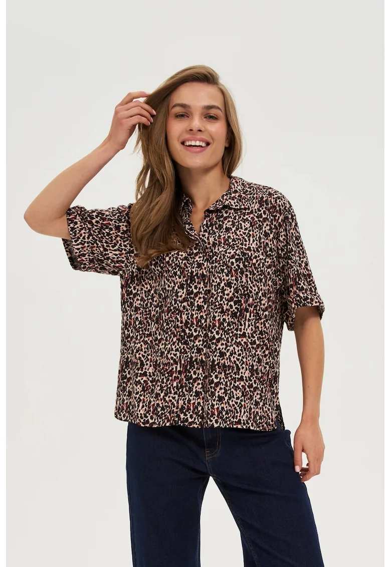 Camasa cu animal print, Negru