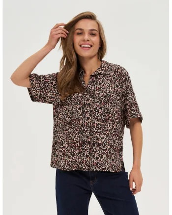 Camasa cu animal print, Negru