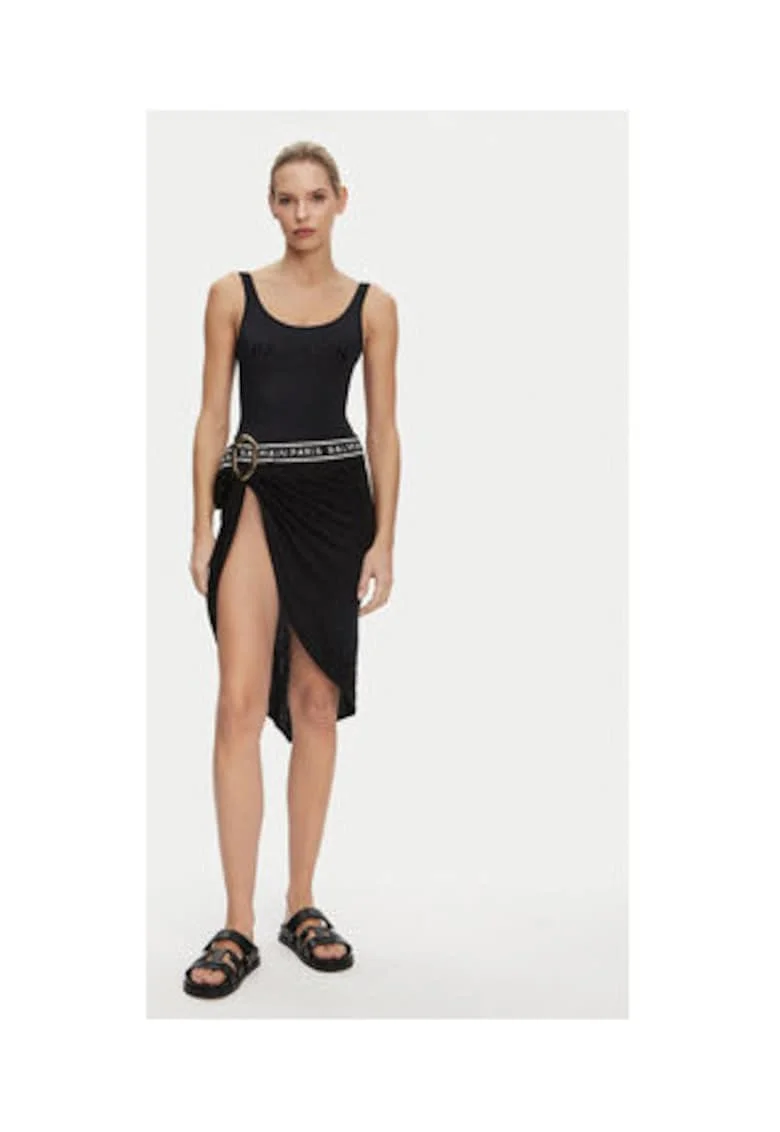 Rochie de plaja cu decolteu in U, Negru