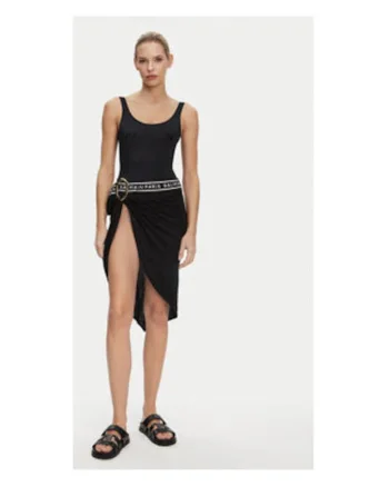 Rochie de plaja cu decolteu in U, Negru