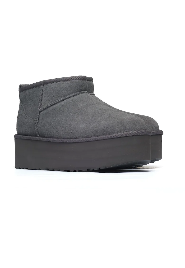 Ghete din piele intoarsa cu platforma Classic Ultra Mini