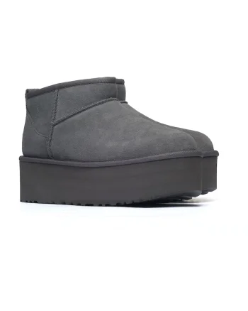 Ghete din piele intoarsa cu platforma Classic Ultra Mini