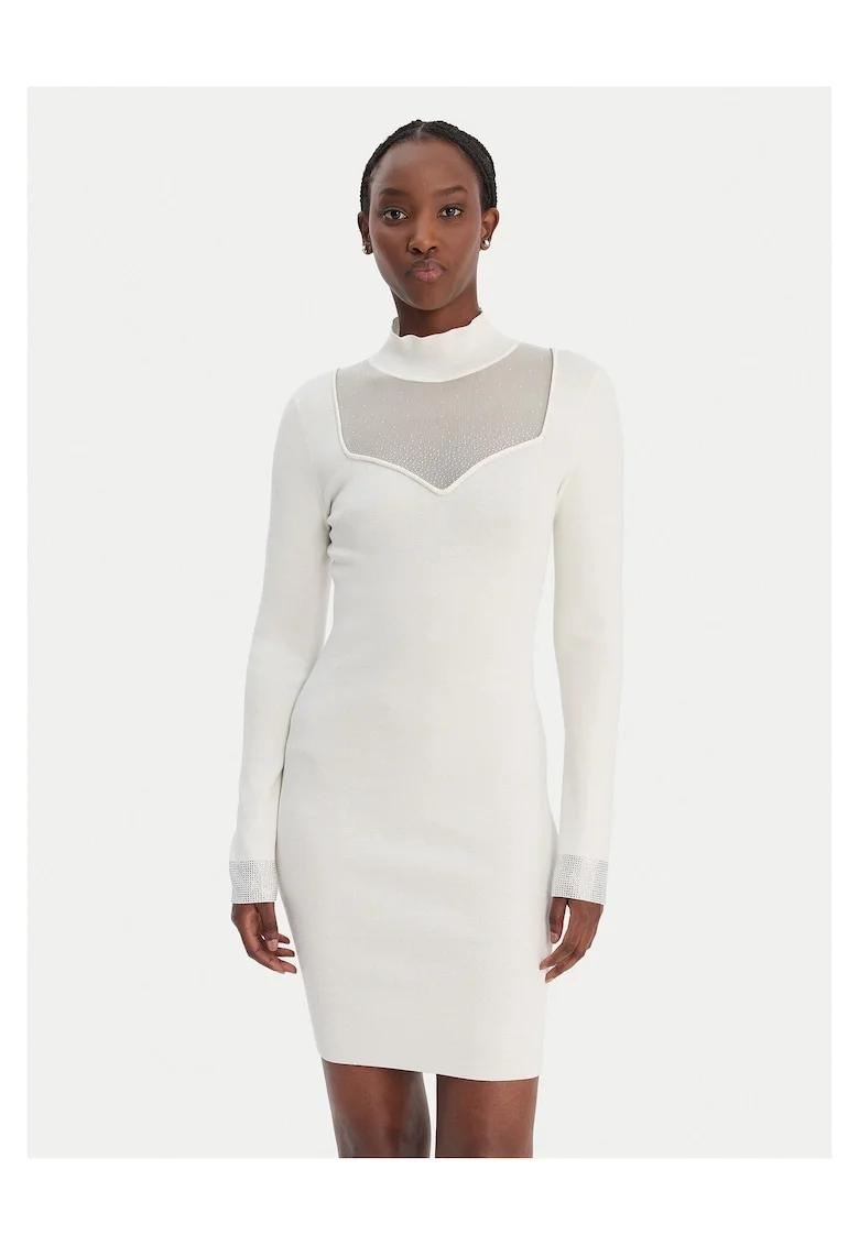 Rochie tricotată  alb, Alb