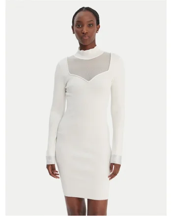 Rochie tricotată  alb, Alb