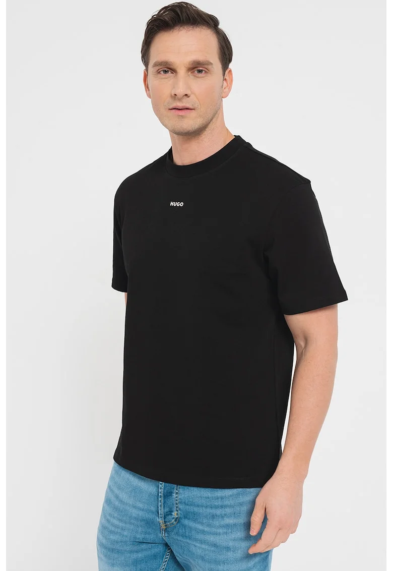 Tricou relaxed fit de bumbac Dapolino, Negru