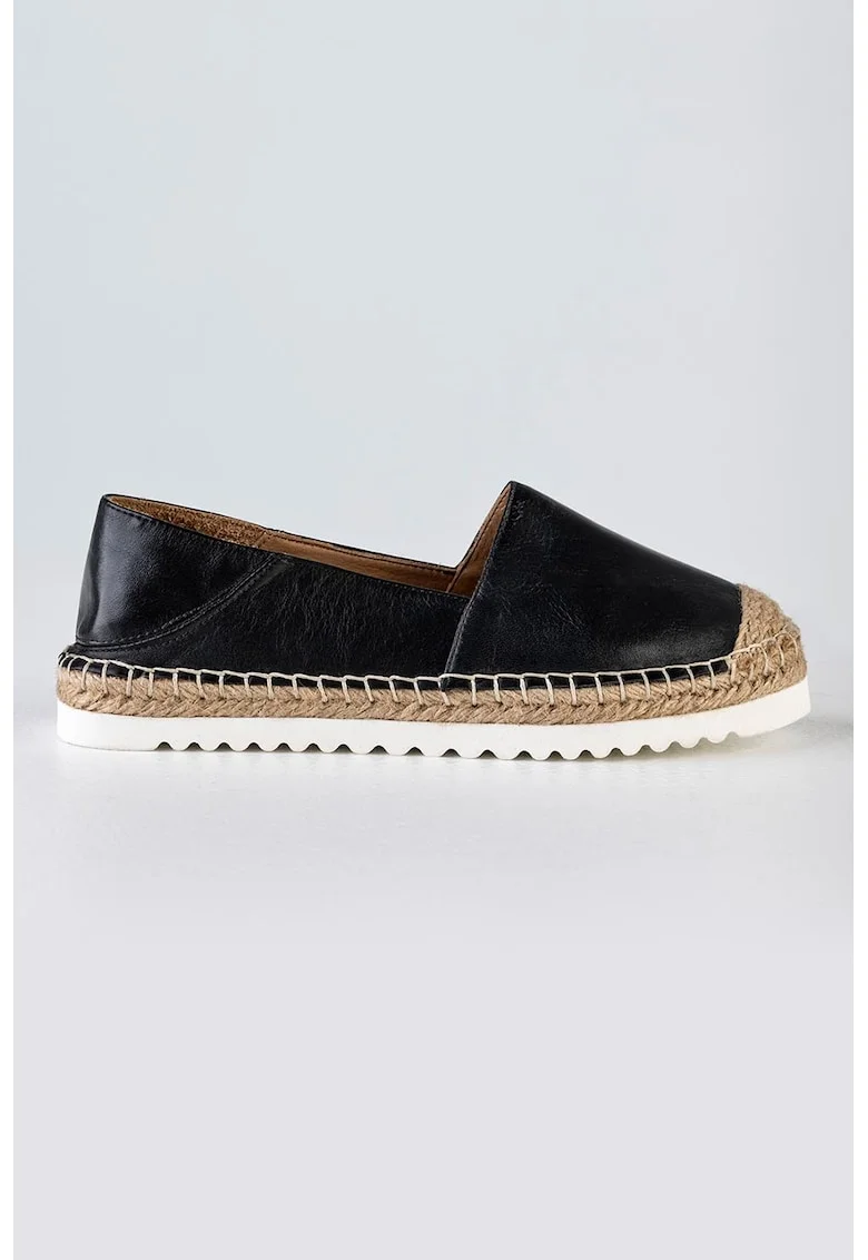 Espadrile de piele MUS22043, Negru/Bej/Alb murdar