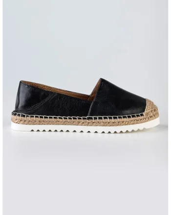 Espadrile de piele MUS22043, Negru/Bej/Alb murdar