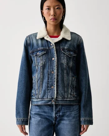 Levi's geacă de blugi pentru femei din bumbac ORIGINAL SHERPA