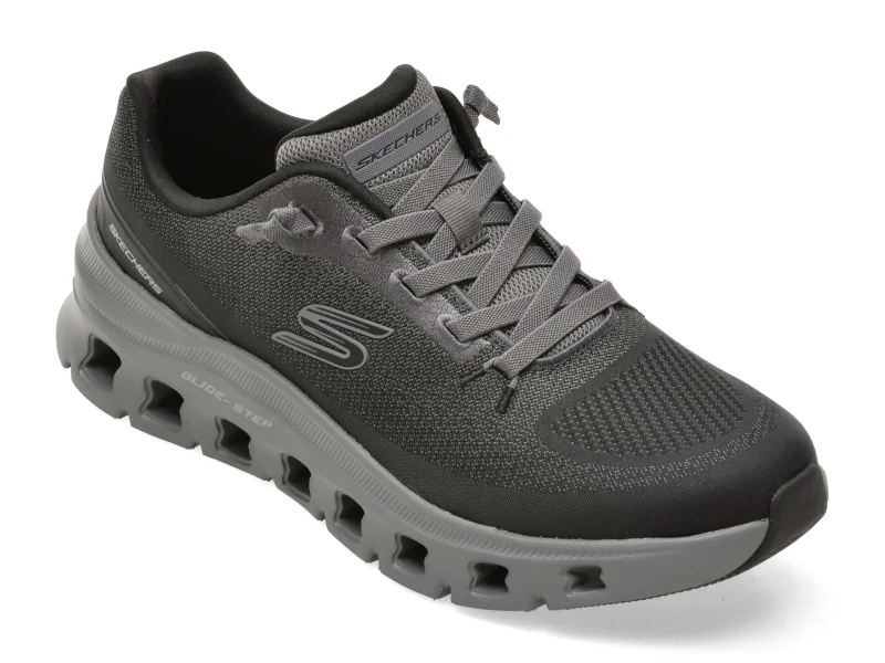Pantofi sport SKECHERS negri, 233132, din material textil