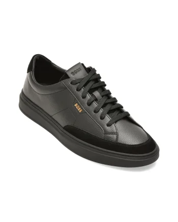 Pantofi sport BOSS negri, 8536, din piele naturala