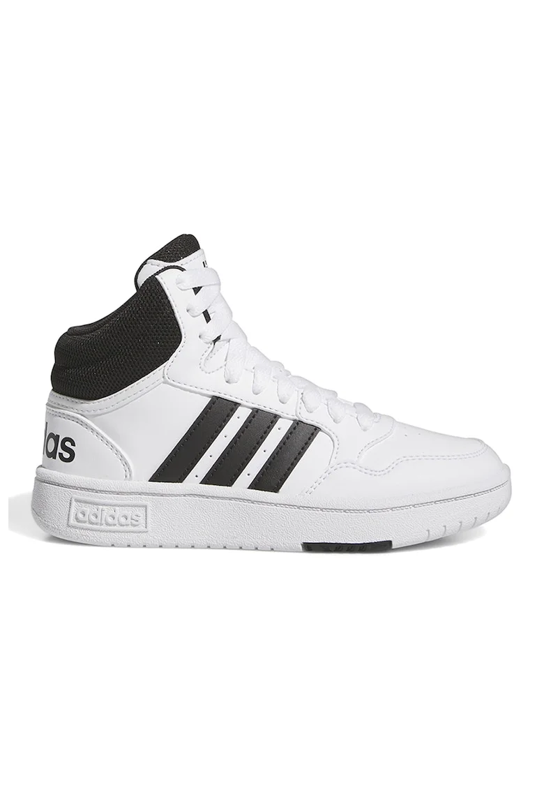 Pantofi sport mid-high din piele ecologica Hoops, Alb