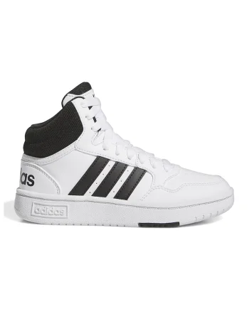 Pantofi sport mid-high din piele ecologica Hoops, Alb