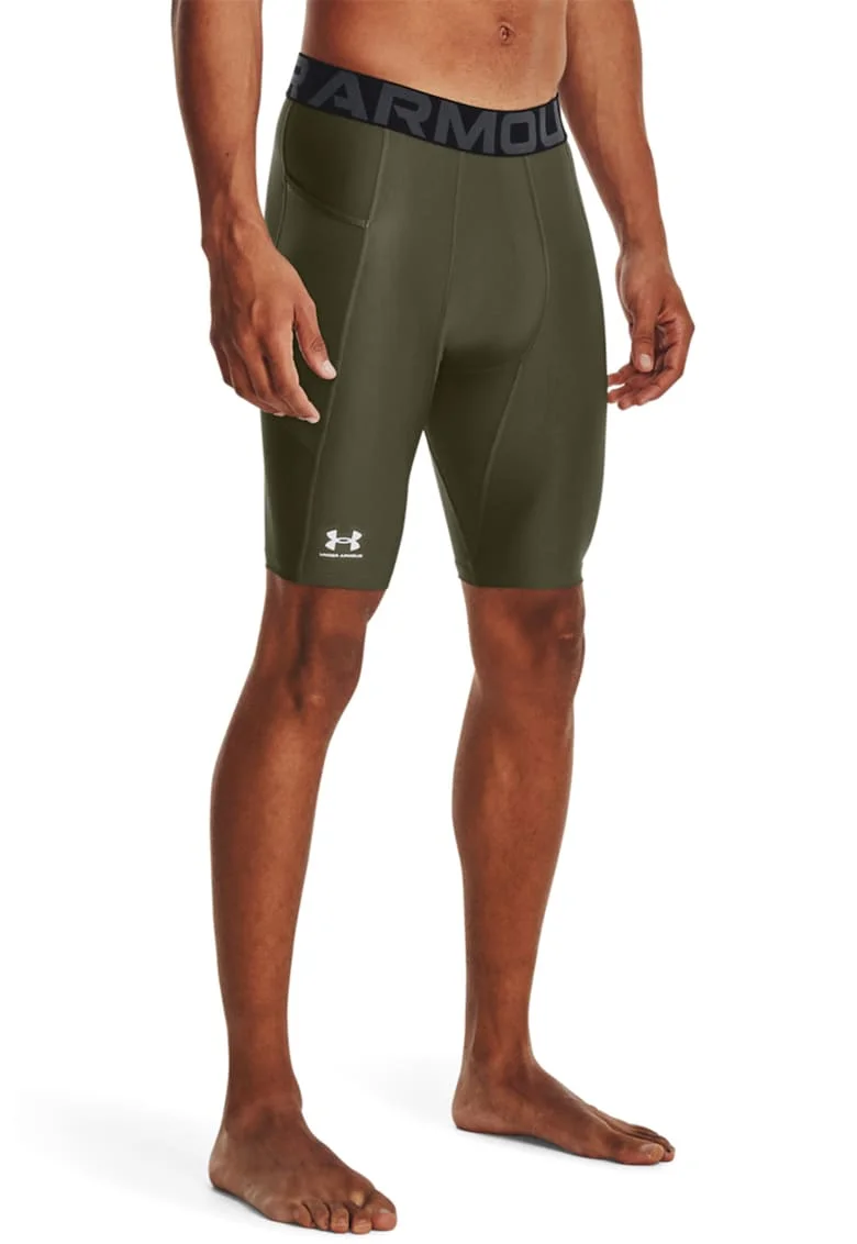 Colanti scurti cu banda logo pentru fitness HeatGear®, Kaki