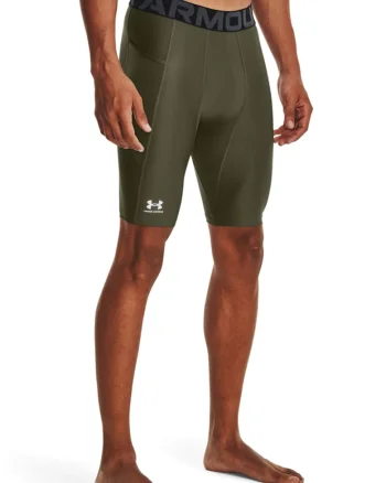 Colanti scurti cu banda logo pentru fitness HeatGear®, Kaki