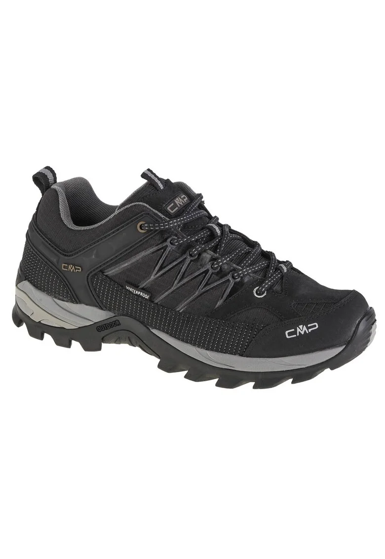 Pantofi de drumetie pentru barbati,  Piele & Stofa, Gri - 68785