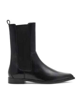 Botine dama,  590559, Piele naturala, Negru,