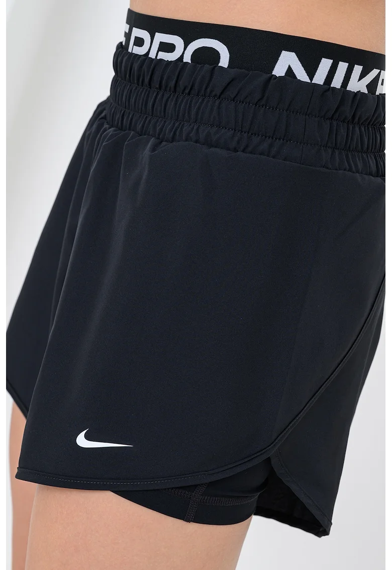Pantaloni scurti 2 in 1 cu DriFit pentru fitness, Negru