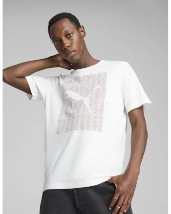 Tricou din amestec de bumbac cu imprimeu logo, Alb/Maro cognac