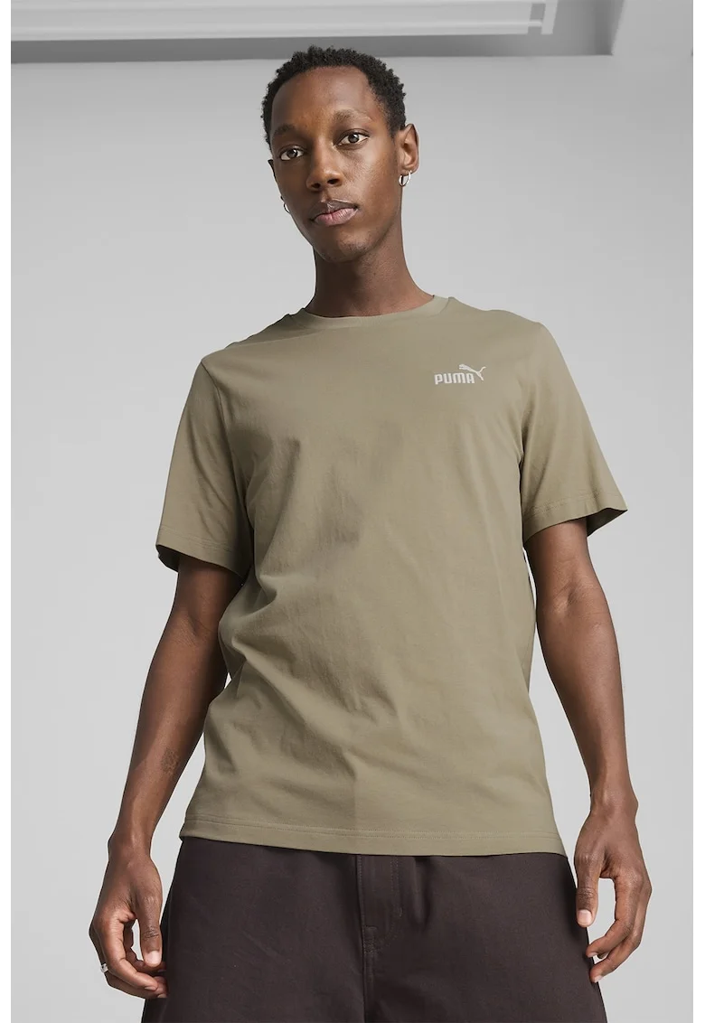 Tricou cu logo brodat Essentials No. 1, Maro deschis