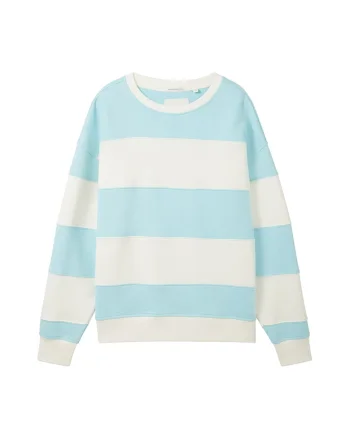 Bluza de trening cu decolteu la baza gatului si model in dungi
