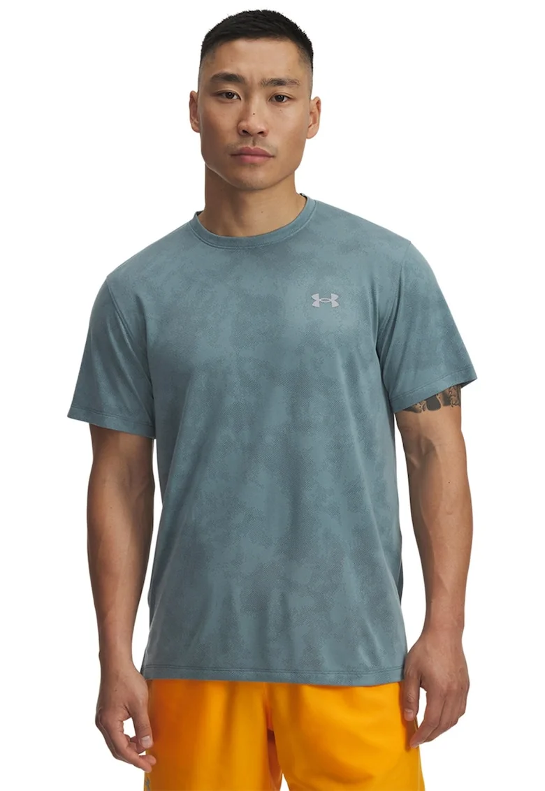 Tricou pentru alergare Launch Camo, Gri carbune/Alb murdar