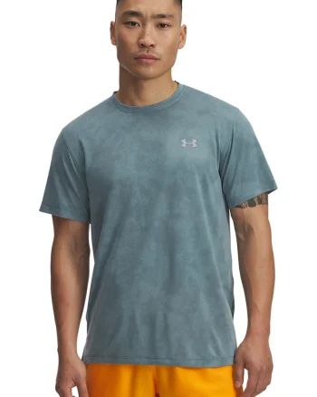 Tricou pentru alergare Launch Camo, Gri carbune/Alb murdar