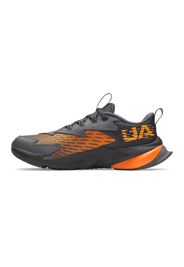 Pantofi Scramjet de piele cu garnituri din material textil pentru alergare, Portocaliu/Gri inchis