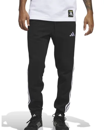 Pantaloni de trening cu logo si snur de ajustare, Alb/Negru