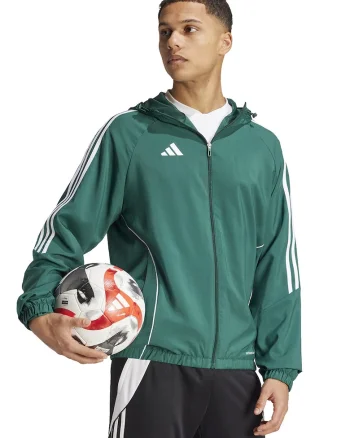 Jacheta cu maneci raglan, pentru fotbal Tiro 24, Alb/Verde inchis