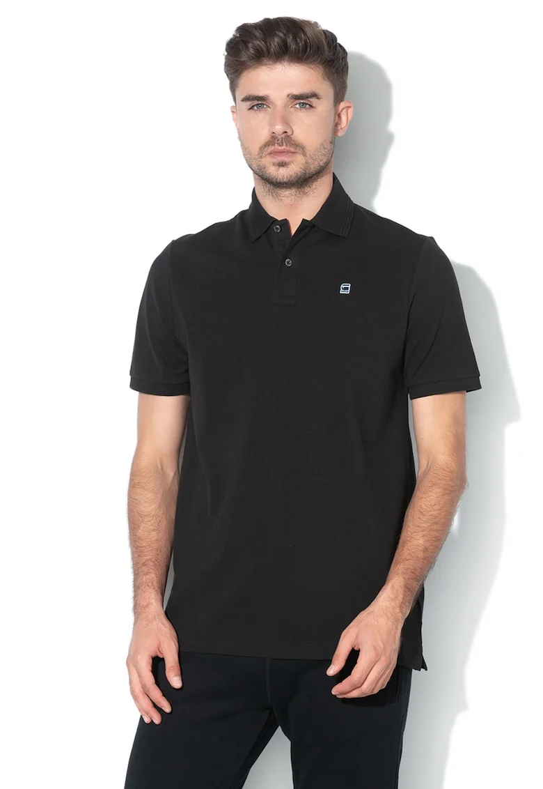 Tricou polo Dunda, Alb/Negru