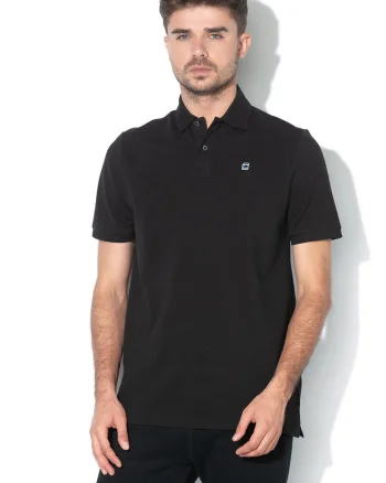 Tricou polo Dunda, Alb/Negru