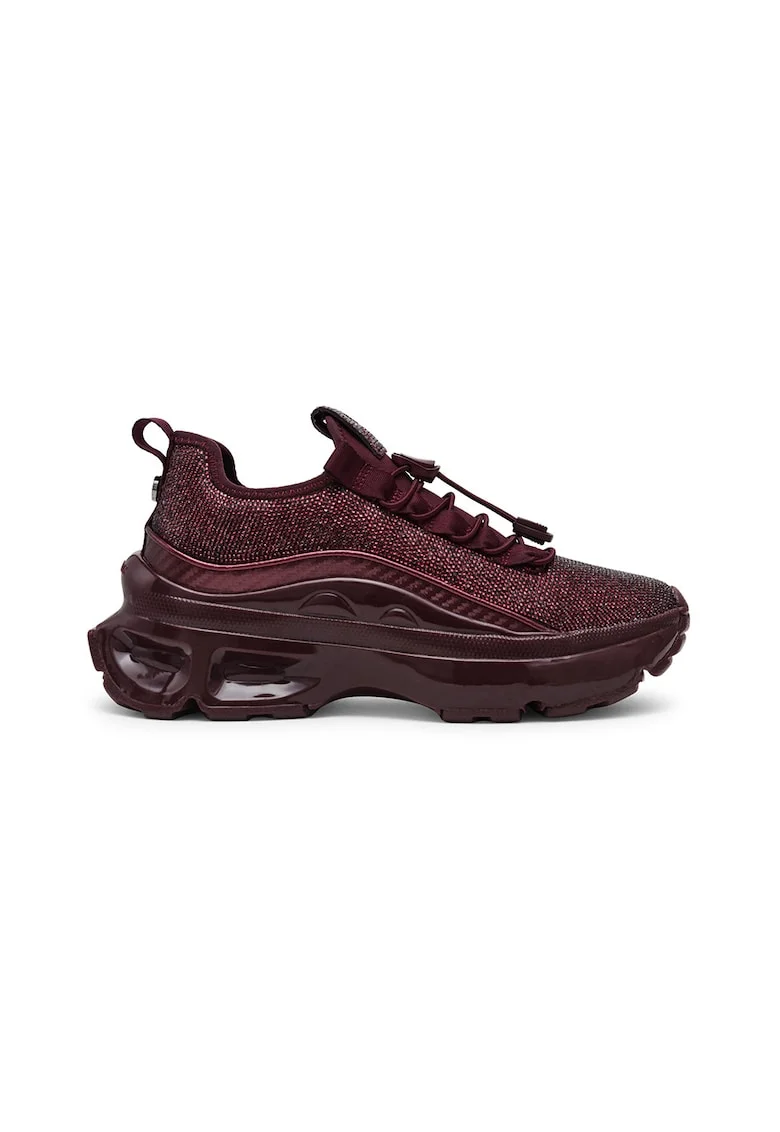 Pantofi sport cu platforma si strasuri Fabuluxe, Visiniu