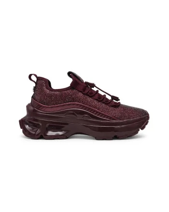 Pantofi sport cu platforma si strasuri Fabuluxe, Visiniu
