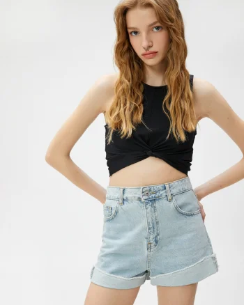Top crop striat cu fronseu, Negru