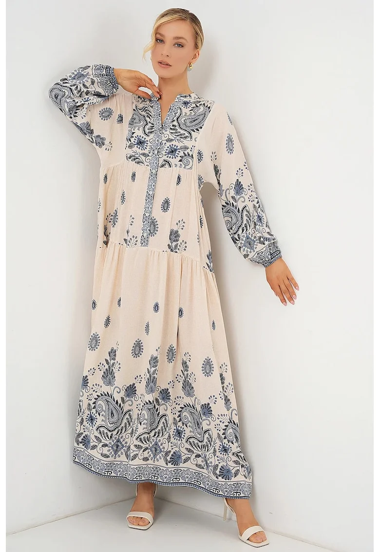 Rochie maxi, HiCCUP, bleumarin/bej, Albastru inchis