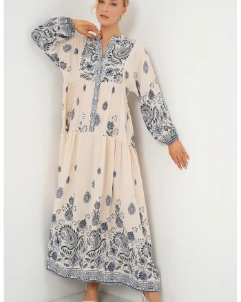 Rochie maxi, HiCCUP, bleumarin/bej, Albastru inchis