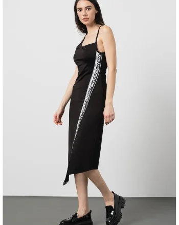 Rochie midi asimetrica cu banda logo