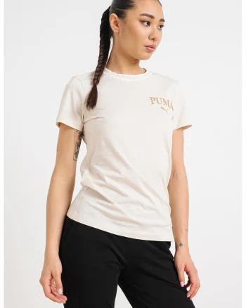 Tricou cu logo pe piept Squad, Bej/Crem