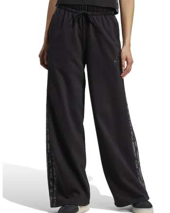 Pantaloni de trening cu croiala ampla si snur de ajustare in talie, Gri/Negru stins