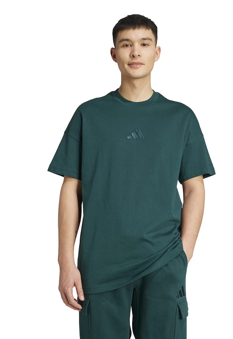 Tricou lejer cu decolteu la baza gatului All Szn, Verde aquamarin