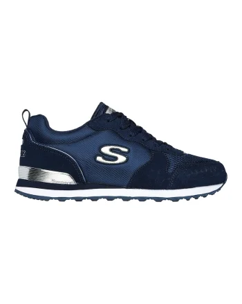 Pantofi sport cu insertii din piele intoarsa, WIDE FIT, Bleumarin
