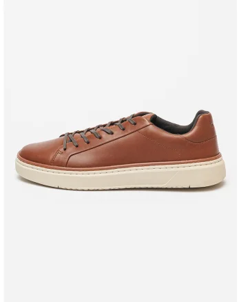 Pantofi sport de piele Zackerty, Maro cognac/Alb murdar